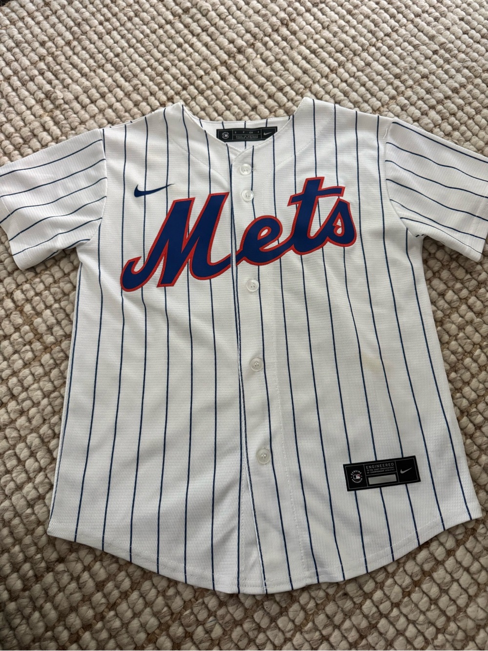Nike White New York Mets Pinstripe Baseball Jersey with Syndergaard 34